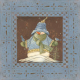 Blue Tin Snowman II Posters by Jo Moulton
