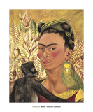 Self-Portrait with Monkey and Parrot, c.1942 Print by Frida Kahlo Self-Portrait with Monkey and Parrot, c.1942 Print by Frida Kahlo