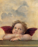 Detail of the Sistine Madonna, c.1514 Plakat af Raphael