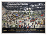 Waterloo Station, Southern Railway, 1948 Giclee Print by Helen Mckie