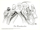 Der Rosenkavalier, with Pavarotti Poster by Al Hirschfeld