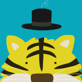 Kuckuck XI – hier ist der Tiger|Peek-a-Boo XI, Tiger Kunstdrucke von Yuko Lau