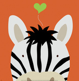Kuckuck XII – hier ist das Zebra|Peek-a-Boo XII, Zebra Kunstdrucke von Yuko Lau