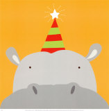 Kuckuck VIII – hier ist das Nilpferd|Peek-a-Boo VIII, Hippo Kunstdruck von Yuko Lau