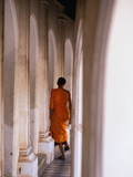 Monk Walking Away, Bangkok, Thailand Photographic Print by Peter Hendrie