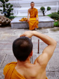 Buddhist Monks Taking Photos, Wat Pho, Bangkok, Thailand Photographic Print by Ray Laskowitz