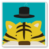 Peek-a-Boo XI, Tiger Stretched Canvas Print by Yuko Lau