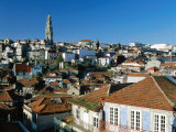 Riberia Rooftops and Torre Dos Clerigos, Porto, Douro, Portugal Photographic Print by Brent Winebrenner