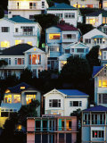Tiered Bungalows and Villas at Oriental Bay, Wellington, New Zealand Photographic Print by Paul Kennedy