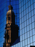 Church Reflected in Glass Building, Santiago, Chile Photographic Print by Richard I'Anson