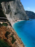 High Angle View of Beach at Porto Katsiki, Lefkada Island, Ionian Islands, Greece Photographic Print by Doug McKinlay