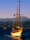 Yacht Cruising with Sails Down, Fethiye, Mugla, Turkey Photographic Print by John Elk III