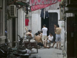 Back Alley Card Game, Shanghai, China Photographic Print by Brent Winebrenner