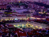 Baixa and Praca de Figeira, Lisbon, Portugal Photographic Print by Brent Winebrenner