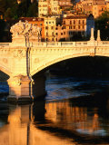Ponte Vittorio Emanuele II Reflected in Tiber River at Sunrise, Rome, Italy Photographic Print by David Tomlinson