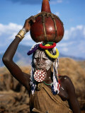 Mursi Woman with Lip-Plate, Mago National Park, South Omo, Ethiopia Photographie par Ariadne Van Zandbergen