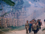 Khun Sa Young Recruits Marching to Agricultural Classes, Myanmar Photographic Print by Alain Evrard