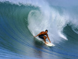 Surfer on Wave, Lagundri Bay, Pulau Nias, North Sumatra, Indonesia Fotoprint van Paul Kennedy