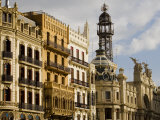 Modernista Facades along Plaza del Ayuntamiento, Central, Valencia, Spain Photographic Print by Greg Elms