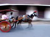 Dokar, Driver and Passengers on Street, Padang, West Sumatra, Indonesia Photographic Print by Paul Kennedy