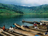 Villagers in Dugout Canoes at Market, Lake Bunyonyi, Kabale, Uganda Photographic Print by Ariadne Van Zandbergen