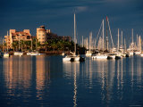 Yachts in Harbour Under Stormy Sky, La Paz, Baja California Sur, Mexico Photographic Print by John Elk III