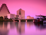 Austin City Skyline Reflected in Town Lake, Austin, Texas Photographic Print by Richard Cummins