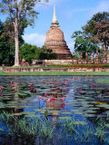 The Lotus Pond and Stupa in Sukhothai Historical Park, Thailand Photographie par Glenn Beanland