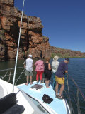 People on Boat Cruising along King George River, Kimberley, Western Australia Photographic Print by Michael Gebicki