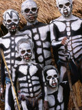 Sing Sing Group Members with Skeleton-Like Body Paint at Mt. Hagen Cultural Show, Papua New Guinea Photographic Print by John Banagan Sing Sing Group Members with Skeleton-Like Body Paint at Mt. Hagen Cultural Show, Papua New Guinea Photographic Print by John Banagan