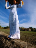 Ao Dai Is Graceful National Dress of Vietnamese Women, My Tho, Tien Giang, Vietnam Photographic Print by Stu Smucker