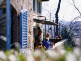 Family on Terrace of Villa, Livorno, Tuscany, Italy Fotografie-Druck von Philip & Karen Smith