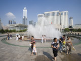 Renmin Park Fountain, Shanghai, China Photographic Print by Greg Elms