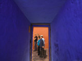 Architectural Detail and Passing People in Monasterio de Santa Catalina, Peru Photographic Print by Brent Winebrenner