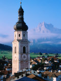 Town with Church Steeple, Dolomites, Castelrotta, Trentino-Alto-Adige, Italy Photographic Print by John Elk III