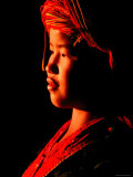 Atmospheric Portrait of Palaung Girl Wearing Headdress, Myanmar Photographic Print by Stu Smucker