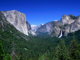 Distant Bridaleveil Falls in the Yosemite National Park, Yosemite National Park, California Photographic Print by Thomas Winz
