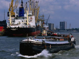 Ships in Rotterdam Harbour, Rotterdam, South Holland, Netherlands Photographic Print by John Elk III