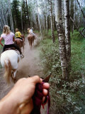 Family on Horseback Ride, Jasper National Park, Alberta, Canada Photographic Print by Philip & Karen Smith