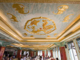 Gold Bats on Ceiling of Breakfast Room at Peace Hotel, the Bund, Shanghai, China Photographic Print by Greg Elms