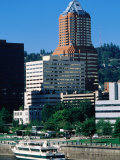 Willamette River, Downtown Skyline Seen from East, Portland, Oregon Photographic Print by John Elk III