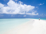 Morning Jogger on Sandbank, Kuramathi Island, Rashdoo Atoll, Alifu, Maldives Photographic Print by Felix Hug