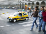 Pedestrians and Traffic, Plaza de Armas, Arequipa, Peru Photographic Print by Brent Winebrenner