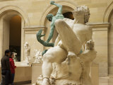 Visitors in the Sculpture Gallery of the Musee du Louvre, Paris, Ile-De-France, France Photographic Print by Glenn Beanland