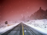 Road with Falling Snow, Arches National Park, Utah Photographic Print by Thomas Winz
