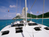 John Elk III - Deck, Mast and Rigging of Bare Boat Charter Catamaran, Tortola, Virgin Islands Fotografická reprodukce