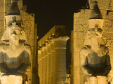 Ruins Floodlit at Night, Luxor, Egypt Photographic Print by Holger Leue