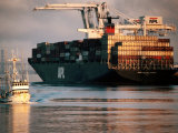 Port of Oakland, Container Ship at Dock, Oakland, California Photographic Print by John Elk III