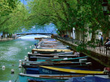 Boats on Canal du Vasse, Annecy, Rhone-Alpes, France Photographic Print by John Elk III