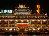 Jumbo Floating Restaurant at Night, Aberdeen, Hong Kong, China Photographic Print by Holger Leue